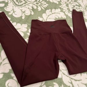 Adidas maroon burgundy leggings / athletic tights